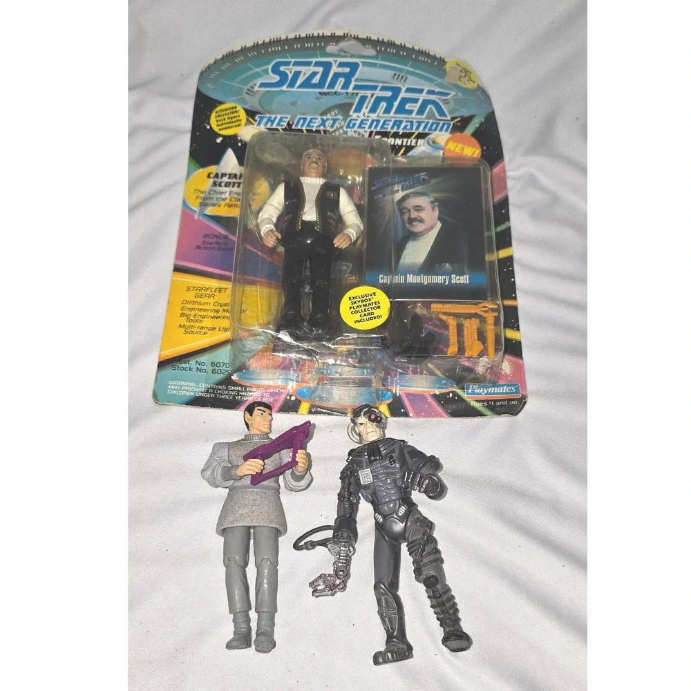 Star Trek TNG Playmates Scotty Sealed Figure Plus Borg Romulan Loose Lot 1993